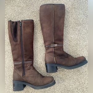 Anfibio Cowgirl Cowboy Riding Tall Knee-High Heeled Leather Brown Boots Size 8.5